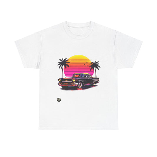Retro Sunset Classic Car T‑Shirt  EC011
