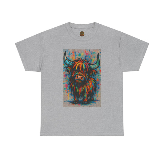 Psychedelic Highland Cow T-Shirt | Retro Rainbow Cow Art 8