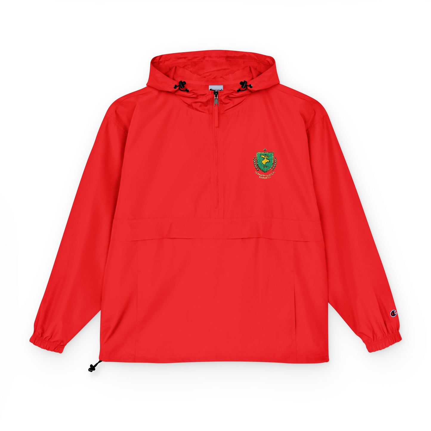 Yellow Packable Anorak Jacket — Small Green Crest Chest Logo
