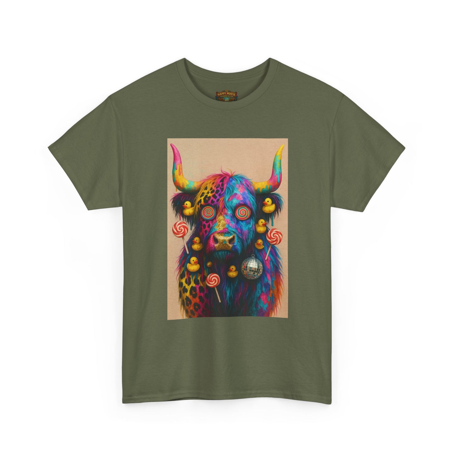 Psychedelic Highland Cow T-Shirt | Retro Rainbow Cow Art 6