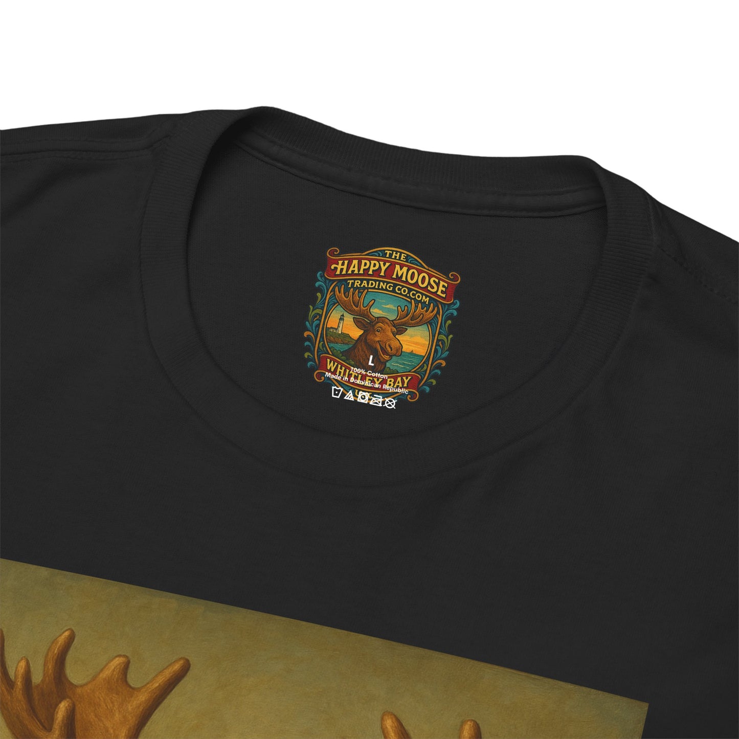 Mona Moose Tee — Funny Renaissance Moose Portrait T‑Shirt