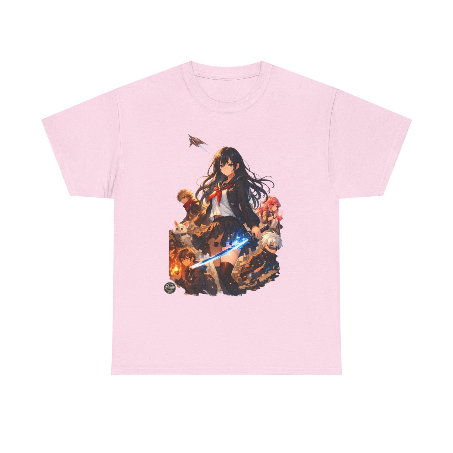 Anime Fantasy Heroine T-Shirt — Sword & Crew Art Tee #E008