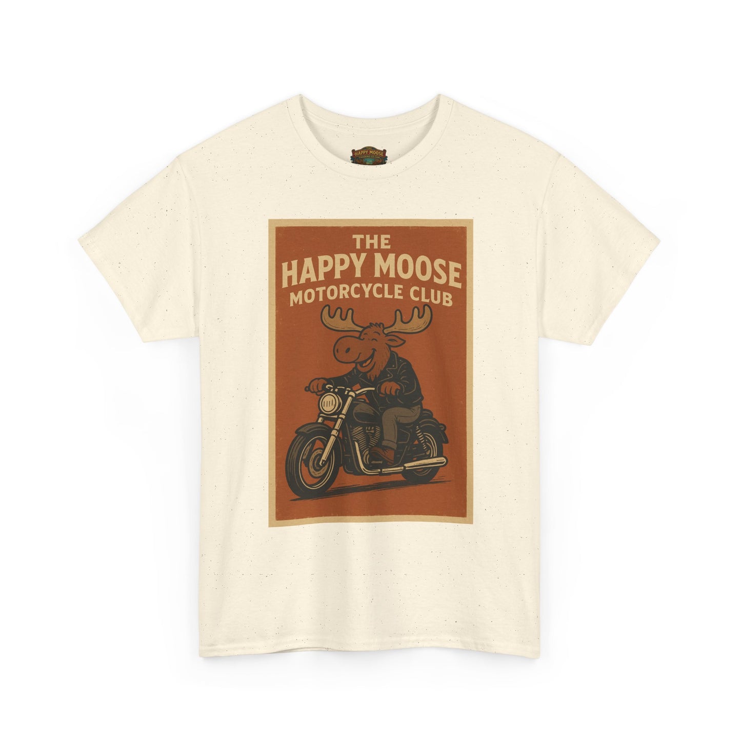 Happy Moose Motorcycle Club T-Shirt | Moose Biker Graphic
