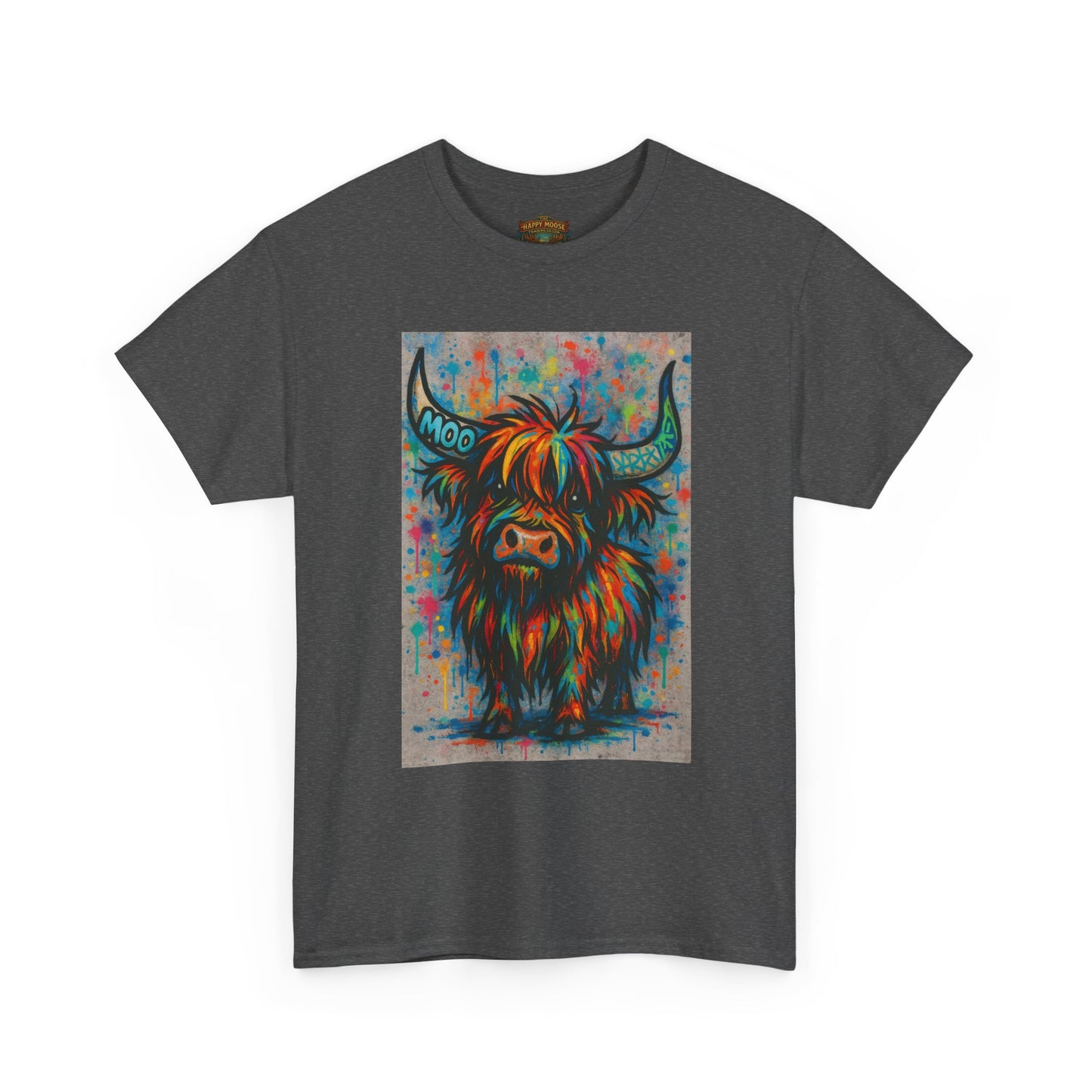 Psychedelic Highland Cow T-Shirt | Retro Rainbow Cow Art 8