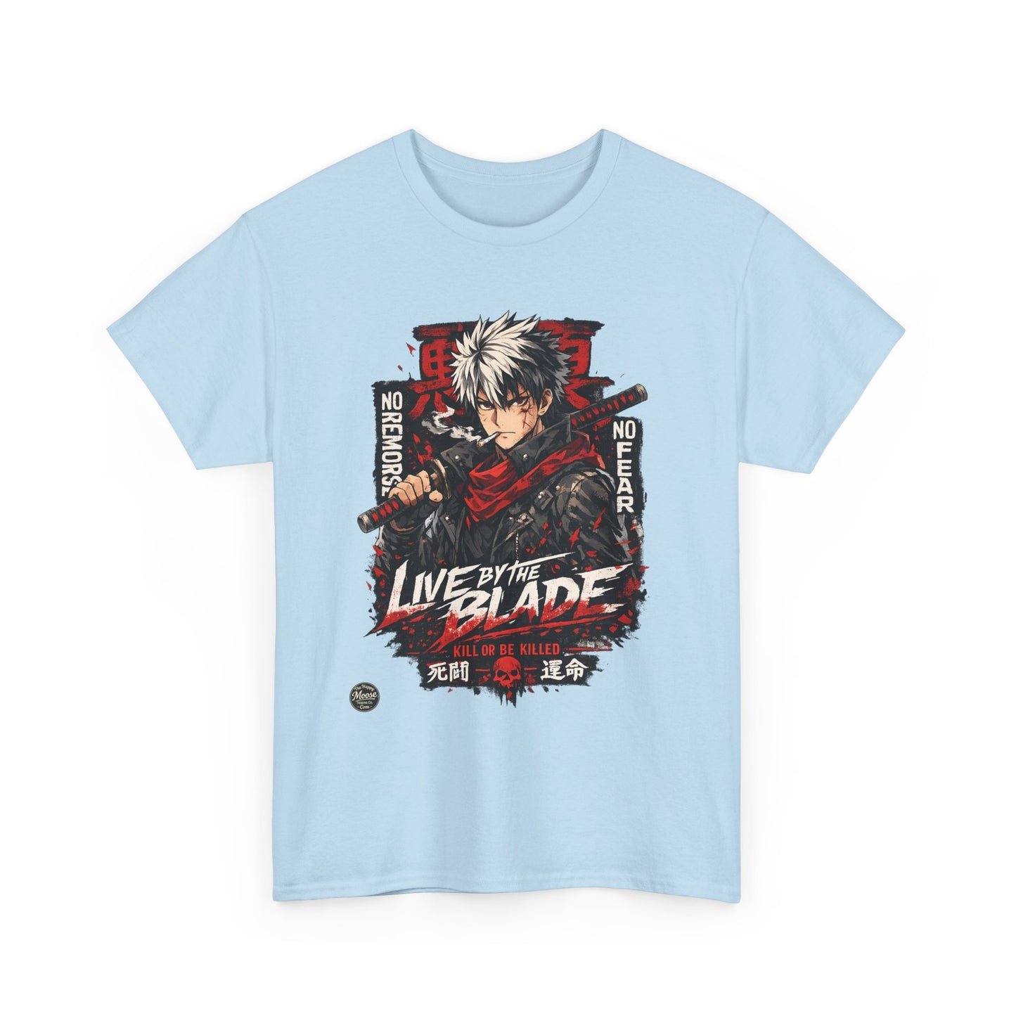 Live by the Blade Anime Tee — Samurai Sword Graphic T-Shirt #E003