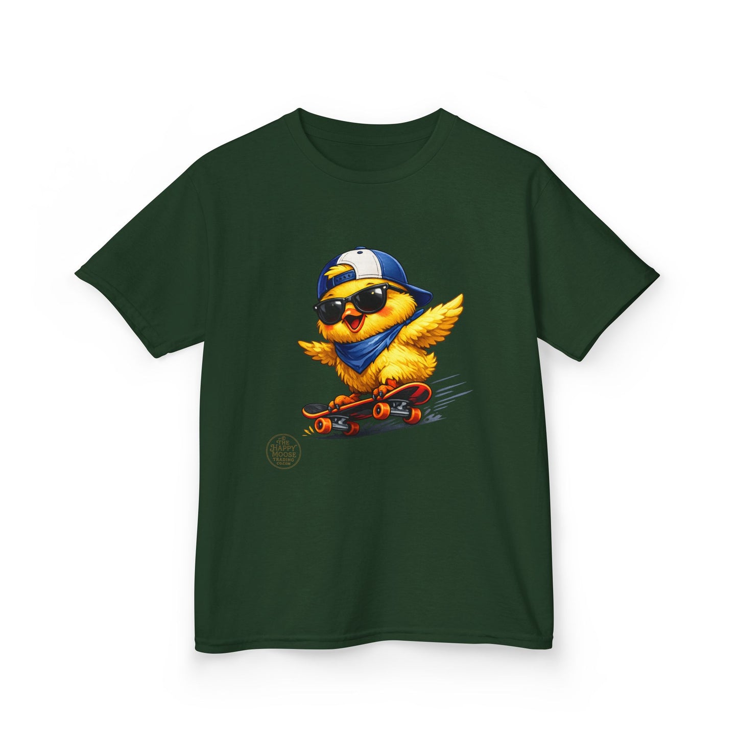 Skateboard Chick Kids T‑Shirt — Cool Sunglasses Duck Skateboard Graphic Tee