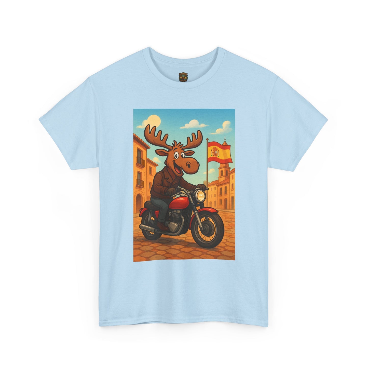 Happy Moose on a Motorcycle T-Shirt | Vintage Biker Animal Tee