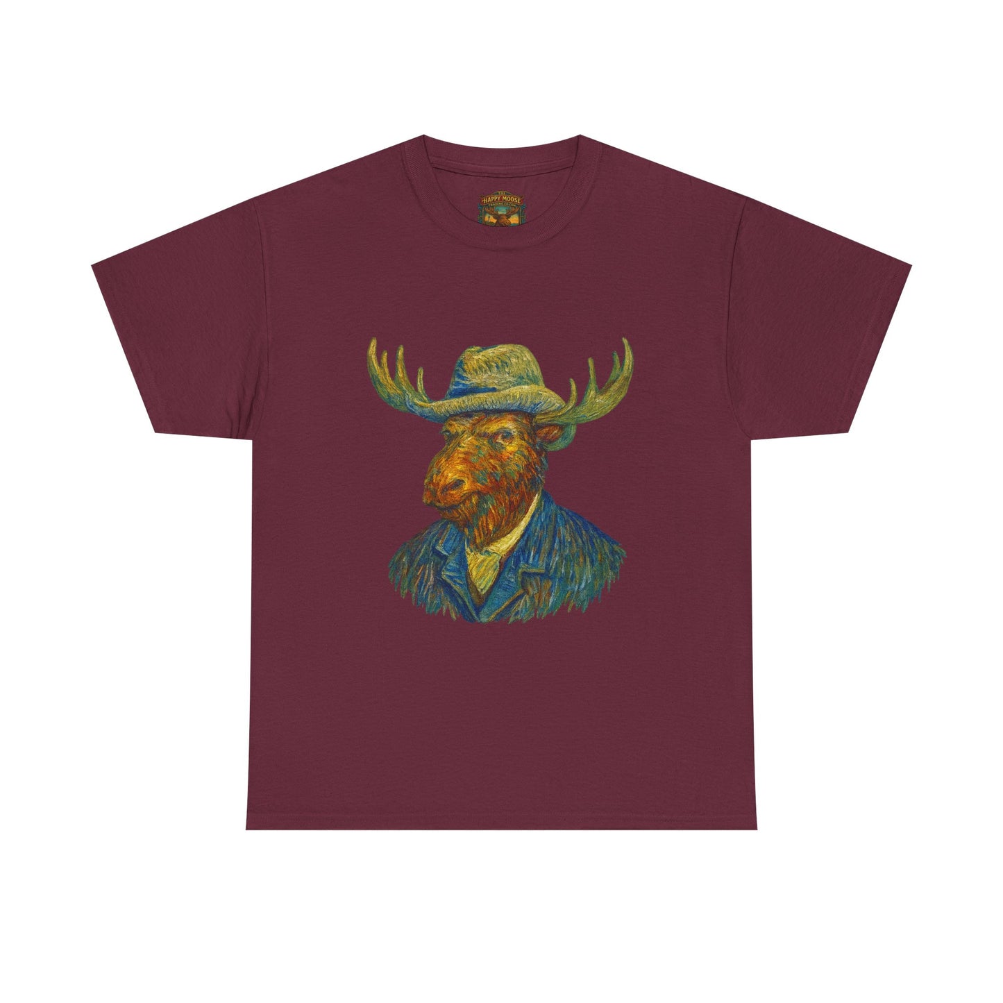 Moose Gogh Self-portrait with Straw Hat |  Art Tee