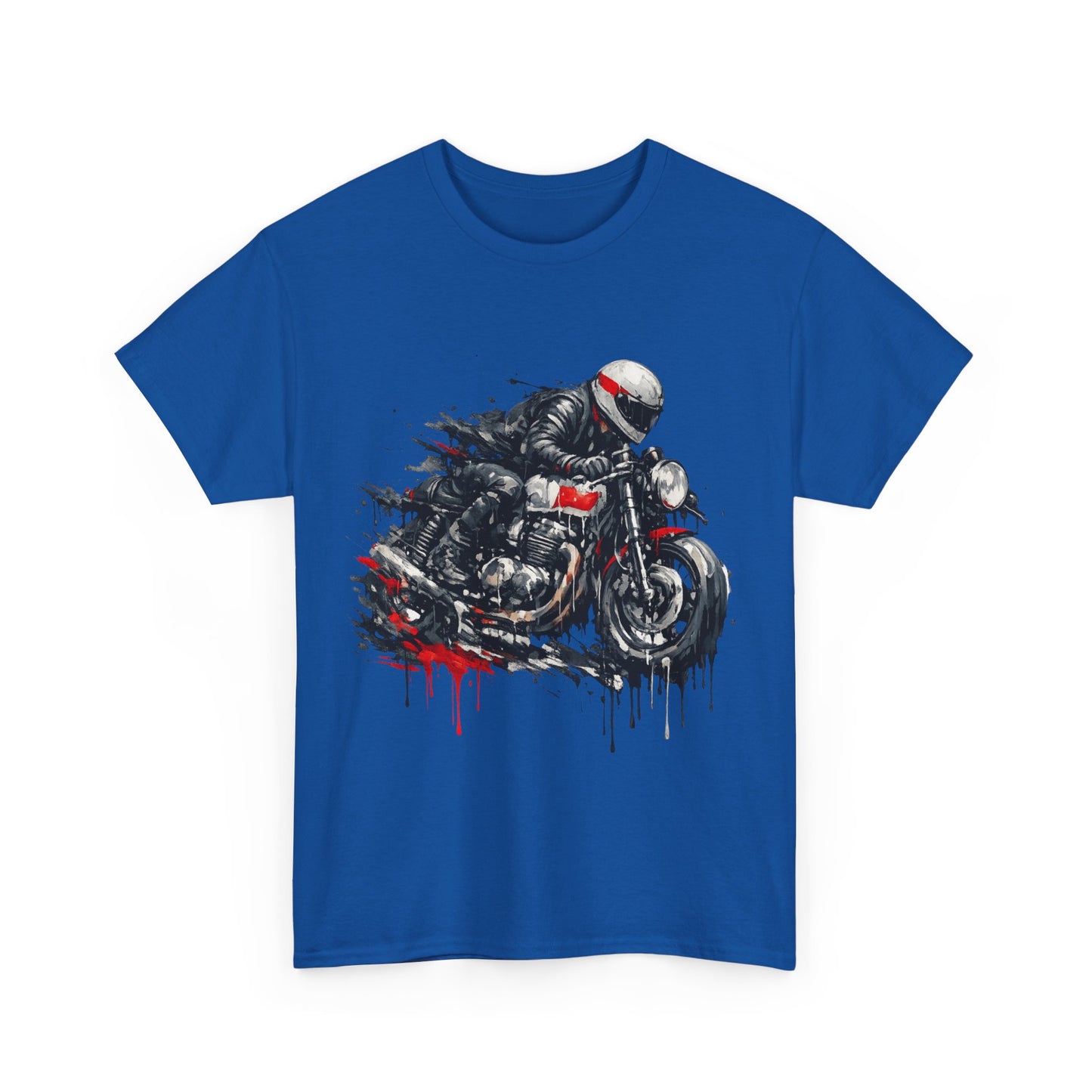Motorcycle Racer T-Shirt Speed Rider Graphic Drip Street Art Biker Tee EBC09