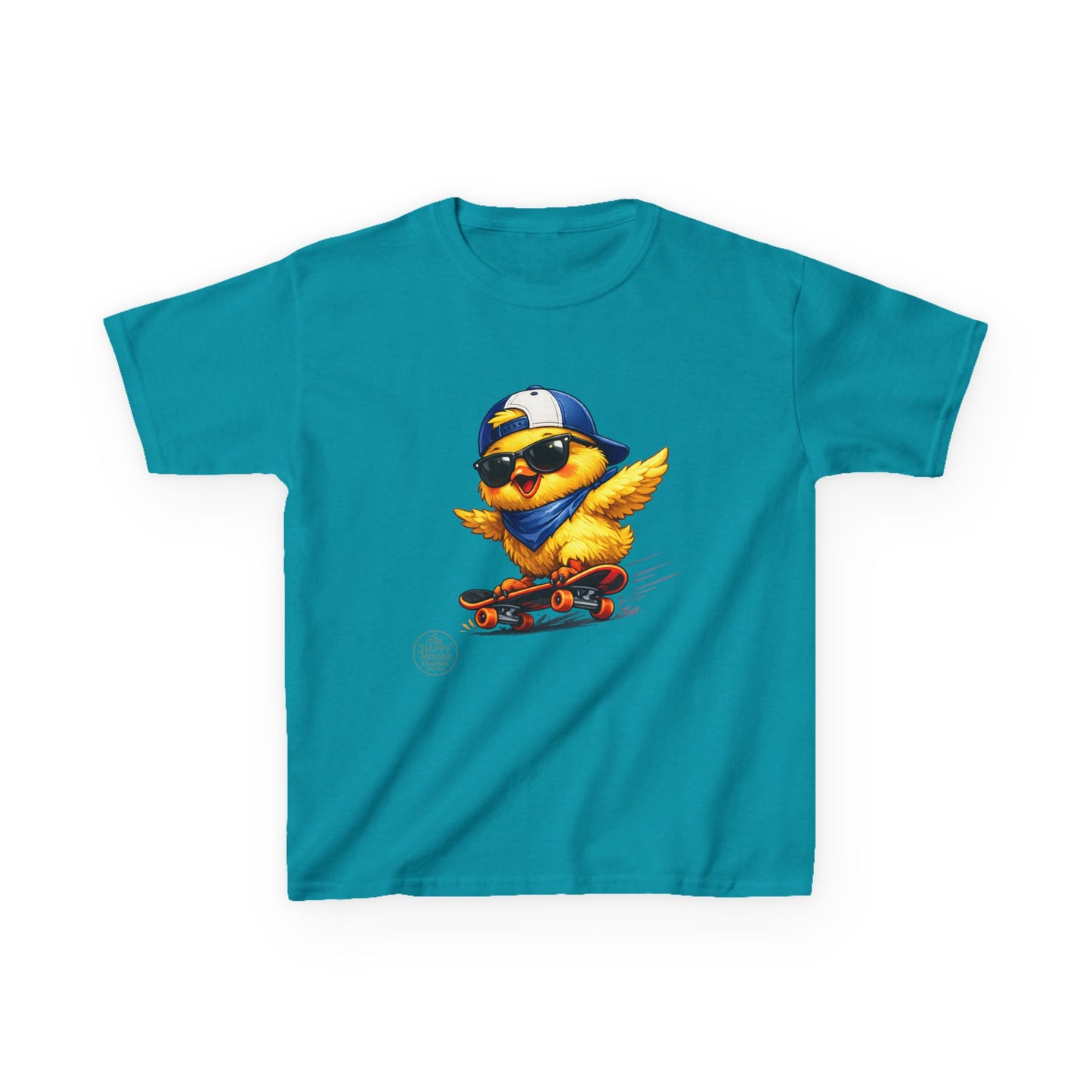Skateboard Chick Kids T‑Shirt — Cool Sunglasses Duck Skateboard Graphic Tee