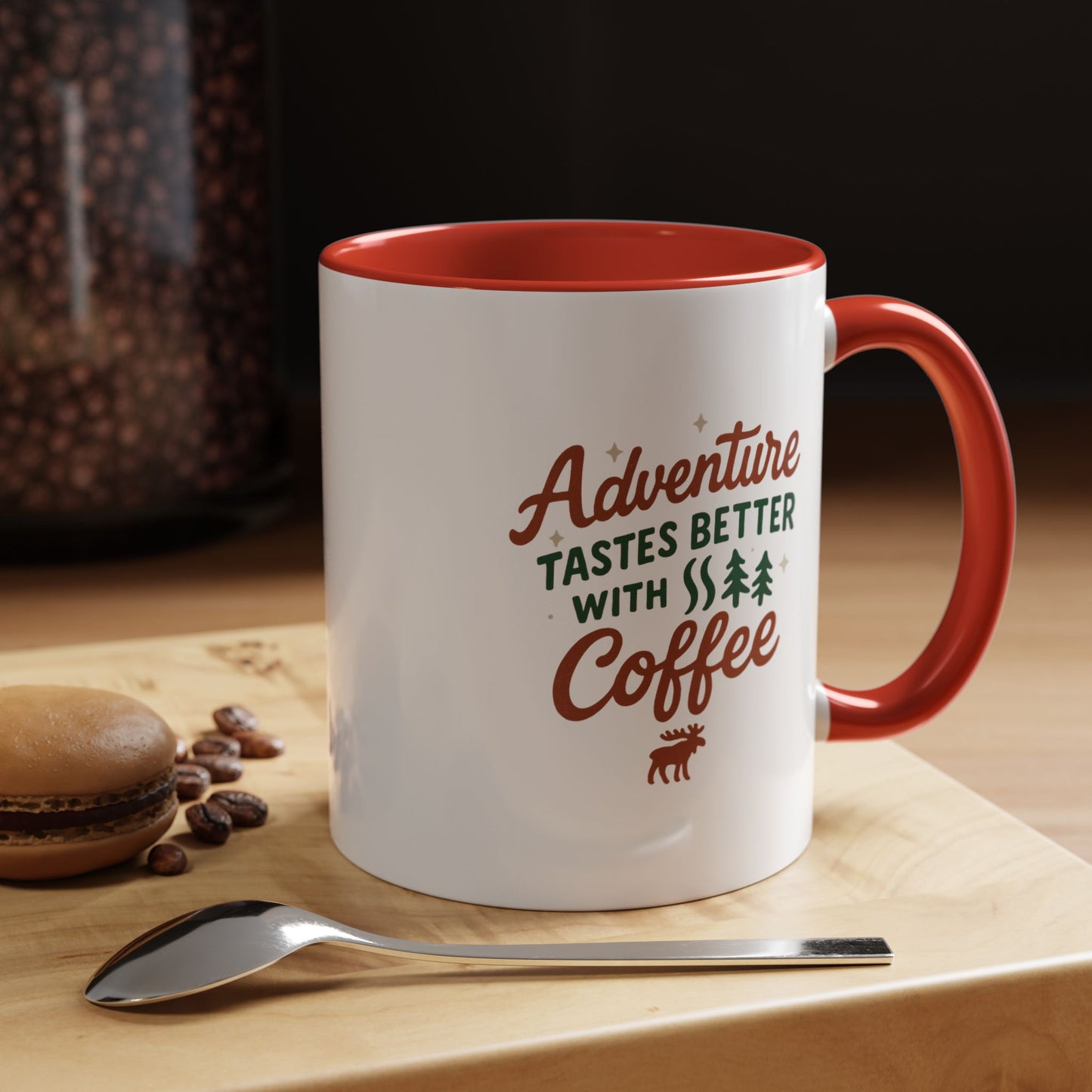 Adventure Tastes Better With Coffee Mug — "Adventure Tastes Better with Coffee" Rustic Outdoor Camper Gift (11/15oz)