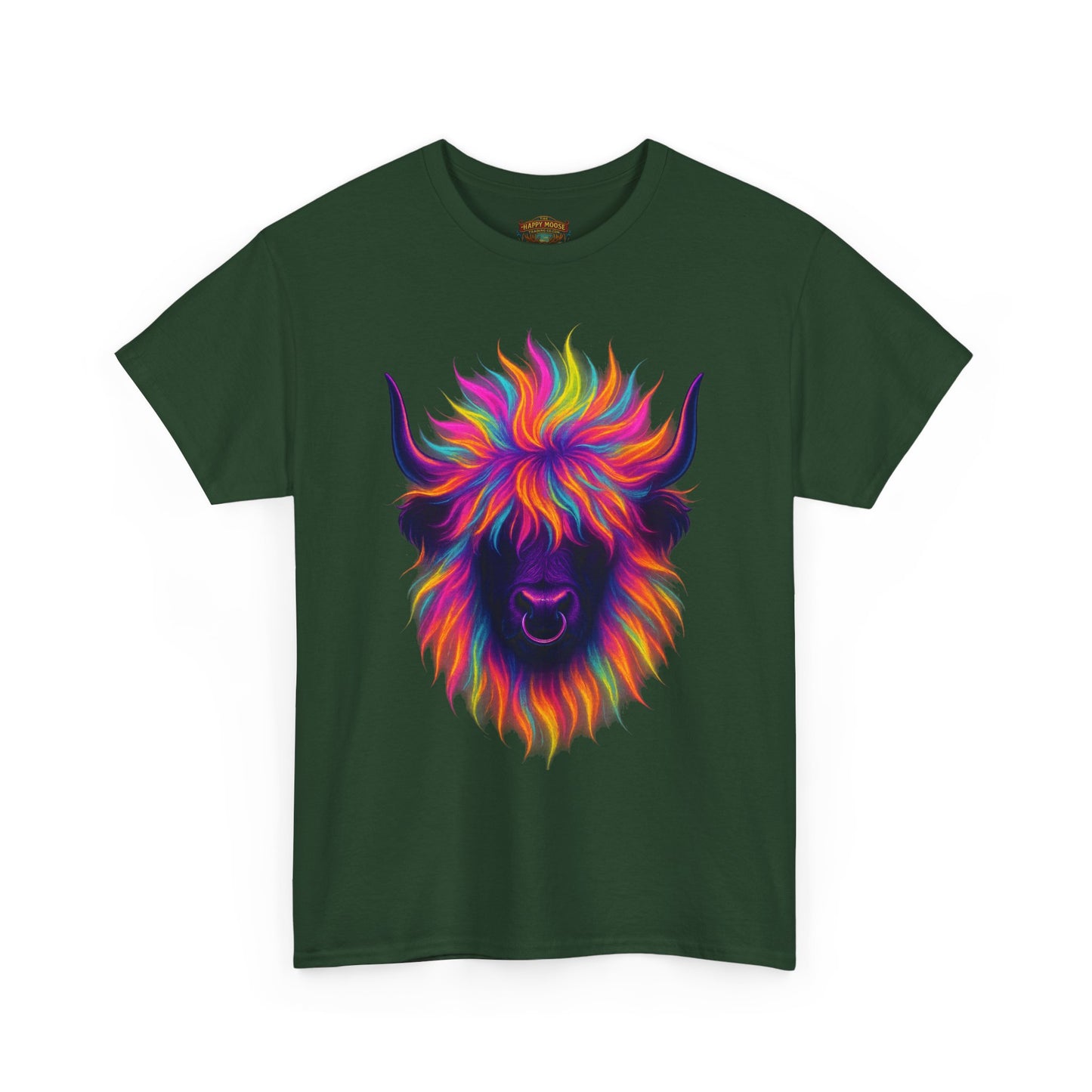 Colorful Highland Cow T-Shirt — Vibrant Rainbow Yak Graphic Tee