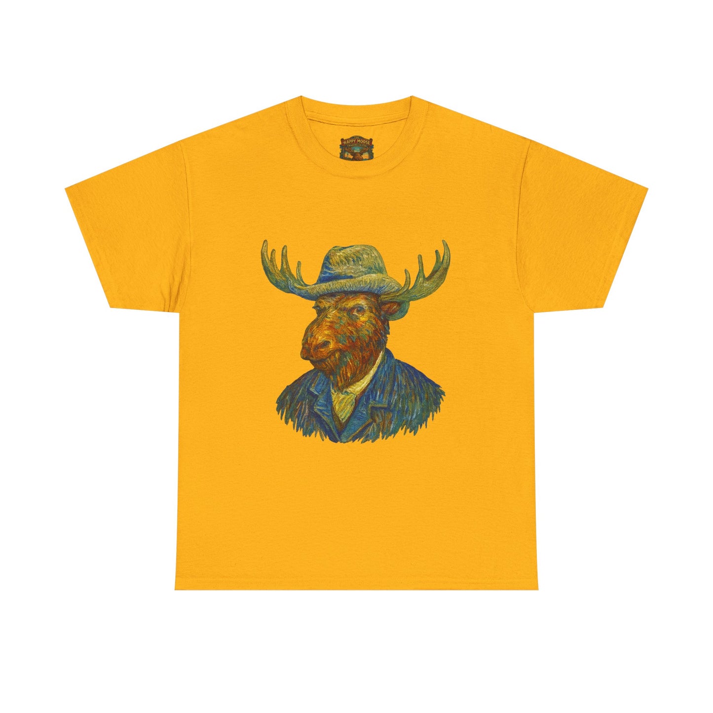 Moose Gogh Self-portrait with Straw Hat |  Art Tee