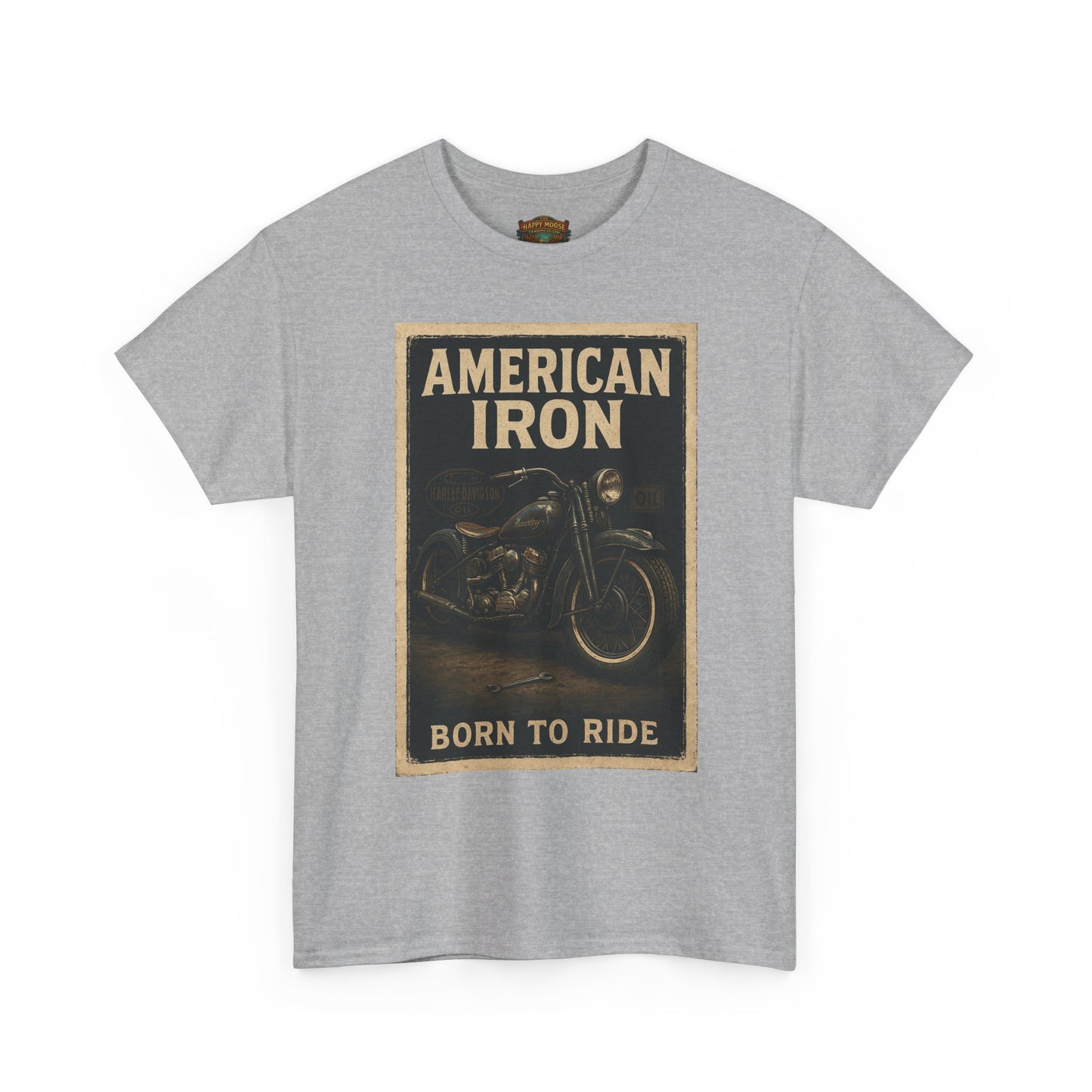 American Iron motorcycle poster Tee | Born to Ride vintage biker graphic T-Shirt