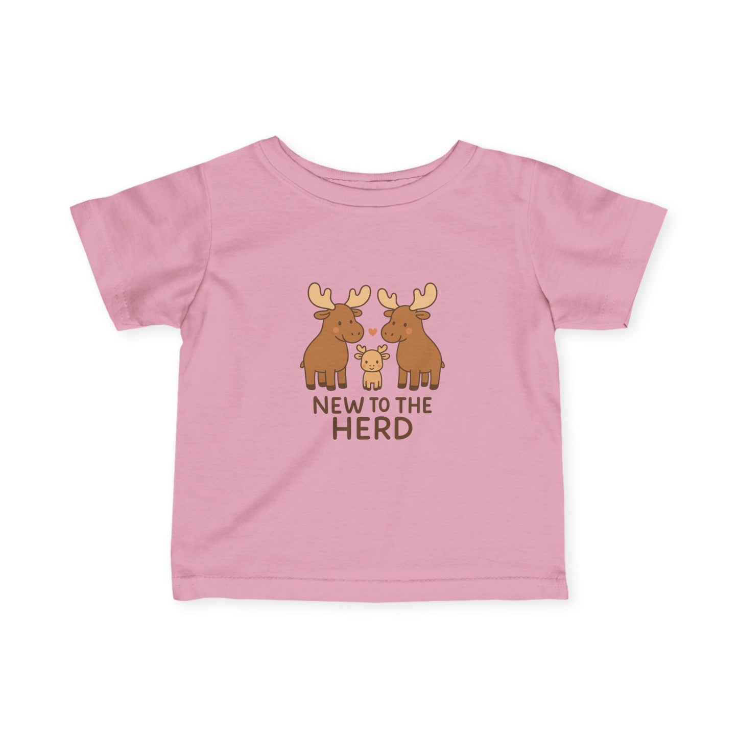 Infant Tee — "New to the Herd" Moose Family Baby Shirt