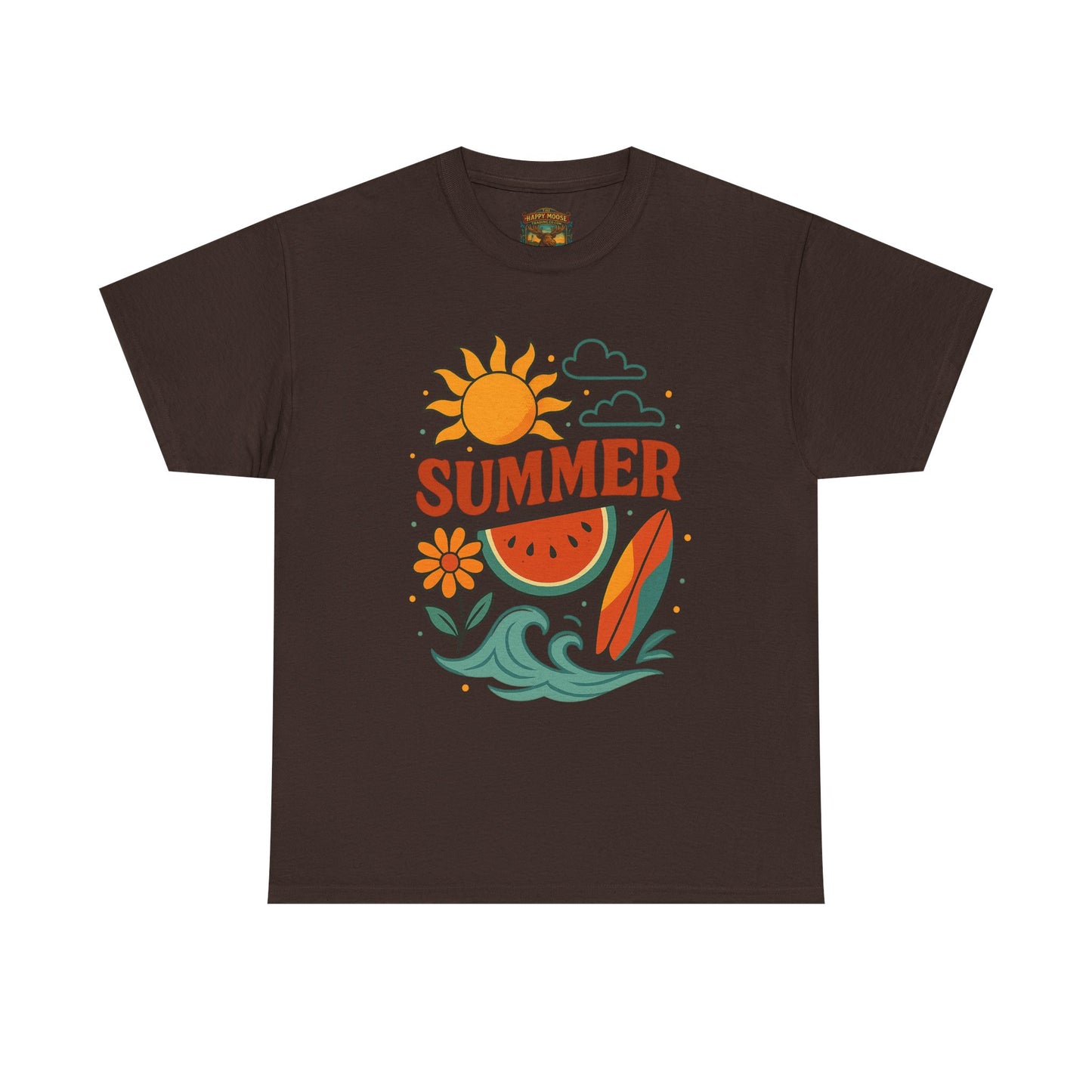 Summer Beach Tee | Surf Waves Palm Tree Graphic