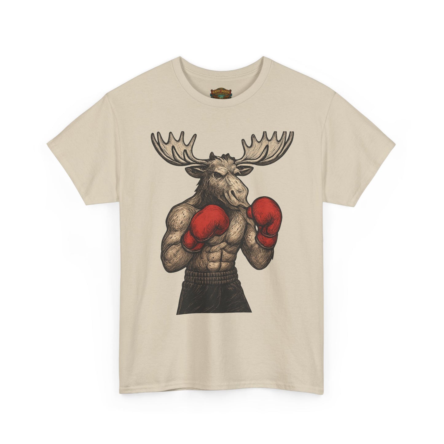 Boxing Moose T‑Shirt — Funny Wildlife Gym Tee for Men & Women