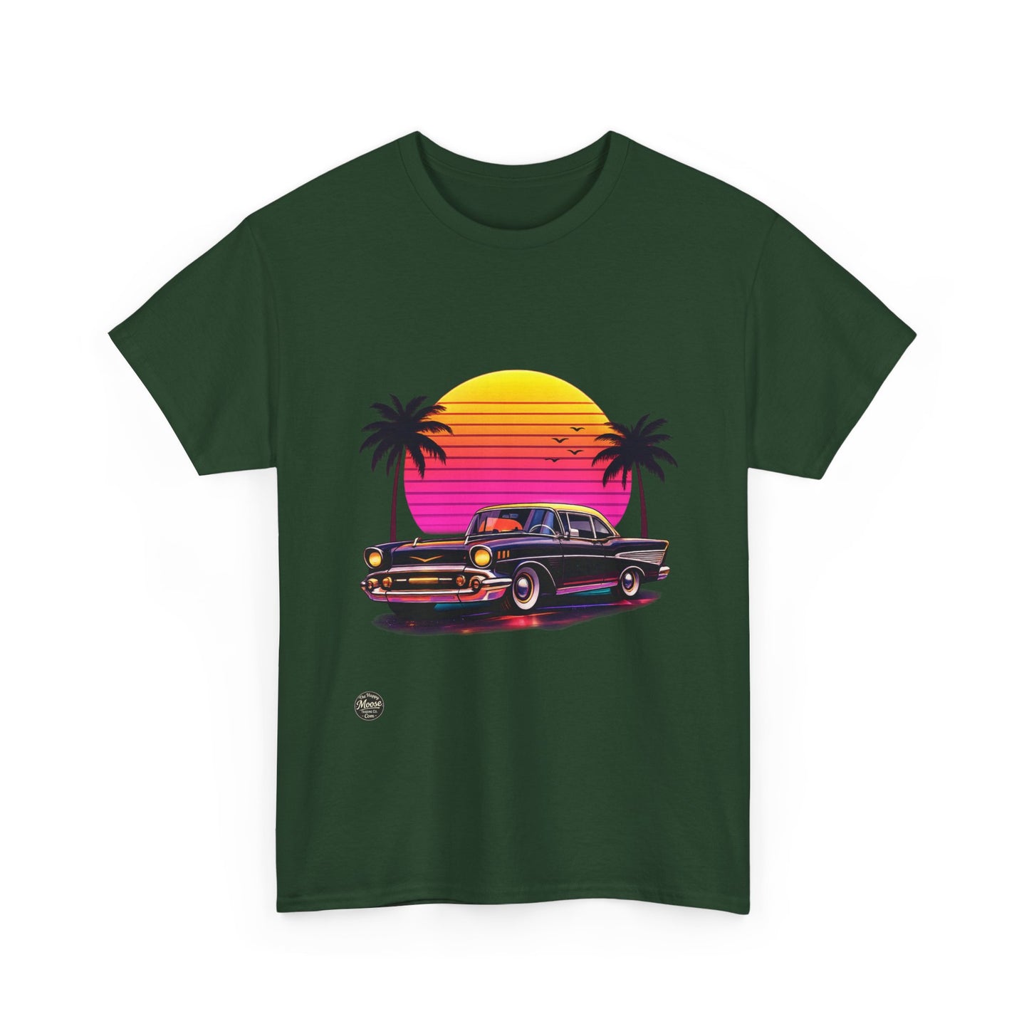 Retro Sunset Classic Car T‑Shirt  EC011