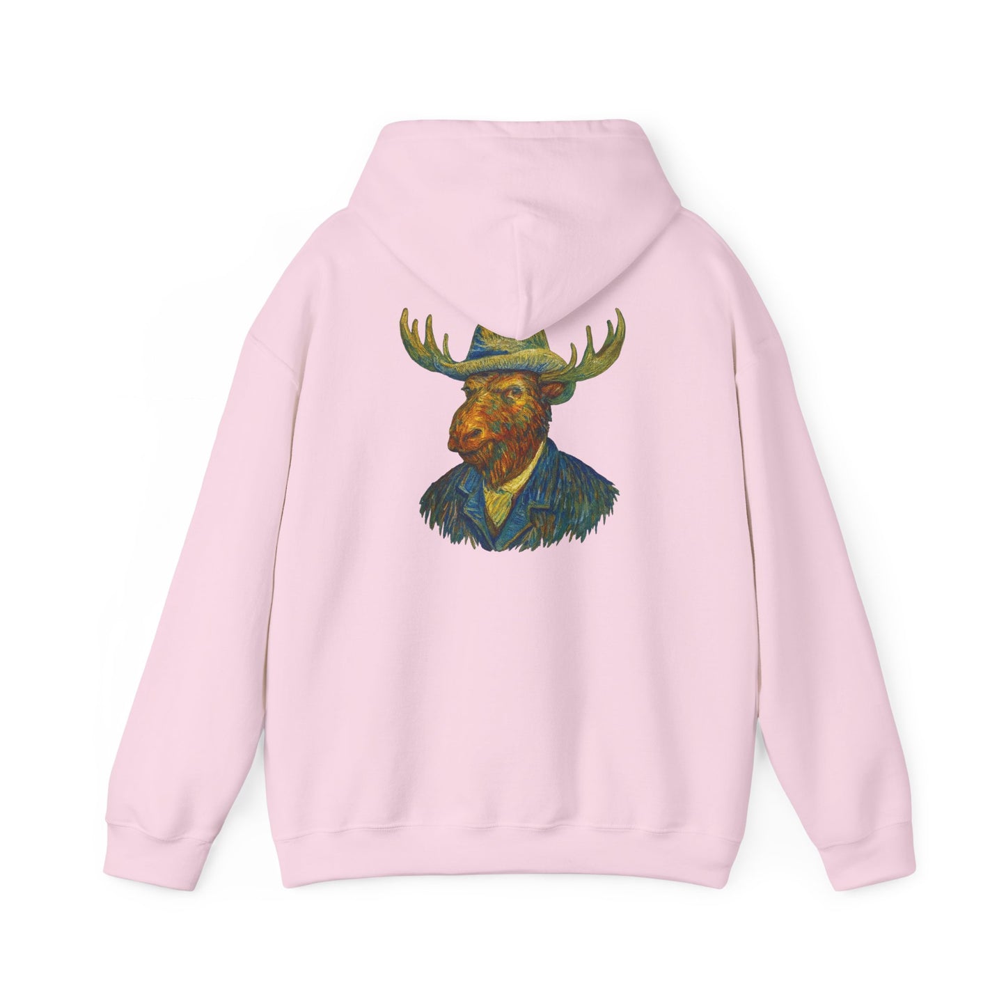 Van Gogh Moose Portrait Hoodie — Artistic Antlered Van Gogh Pullover