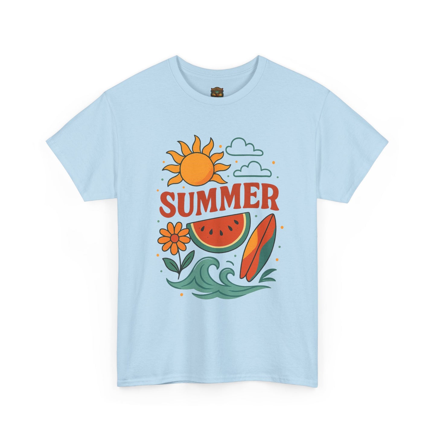 Summer Beach Tee | Surf Waves Palm Tree Graphic