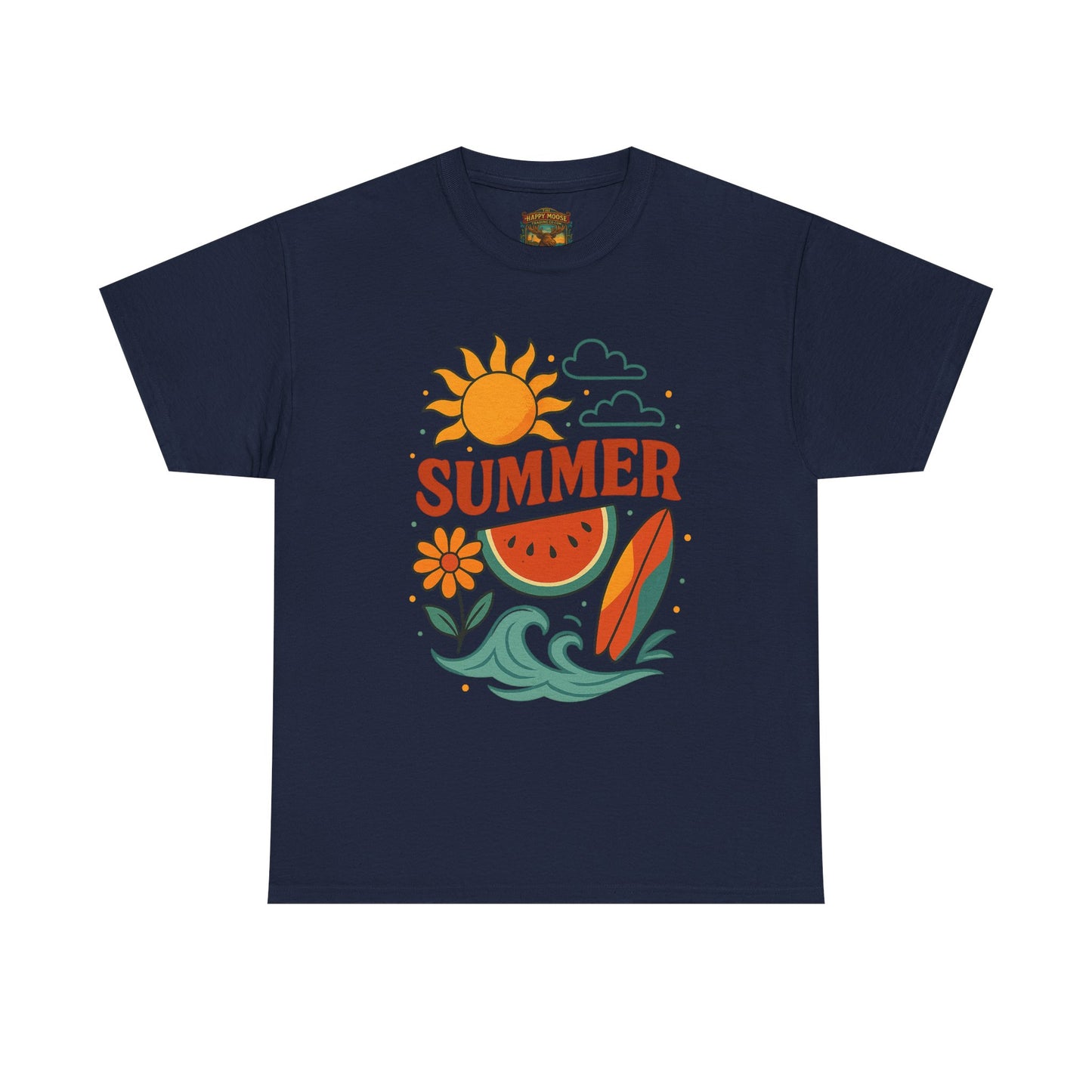Summer Beach Tee | Surf Waves Palm Tree Graphic