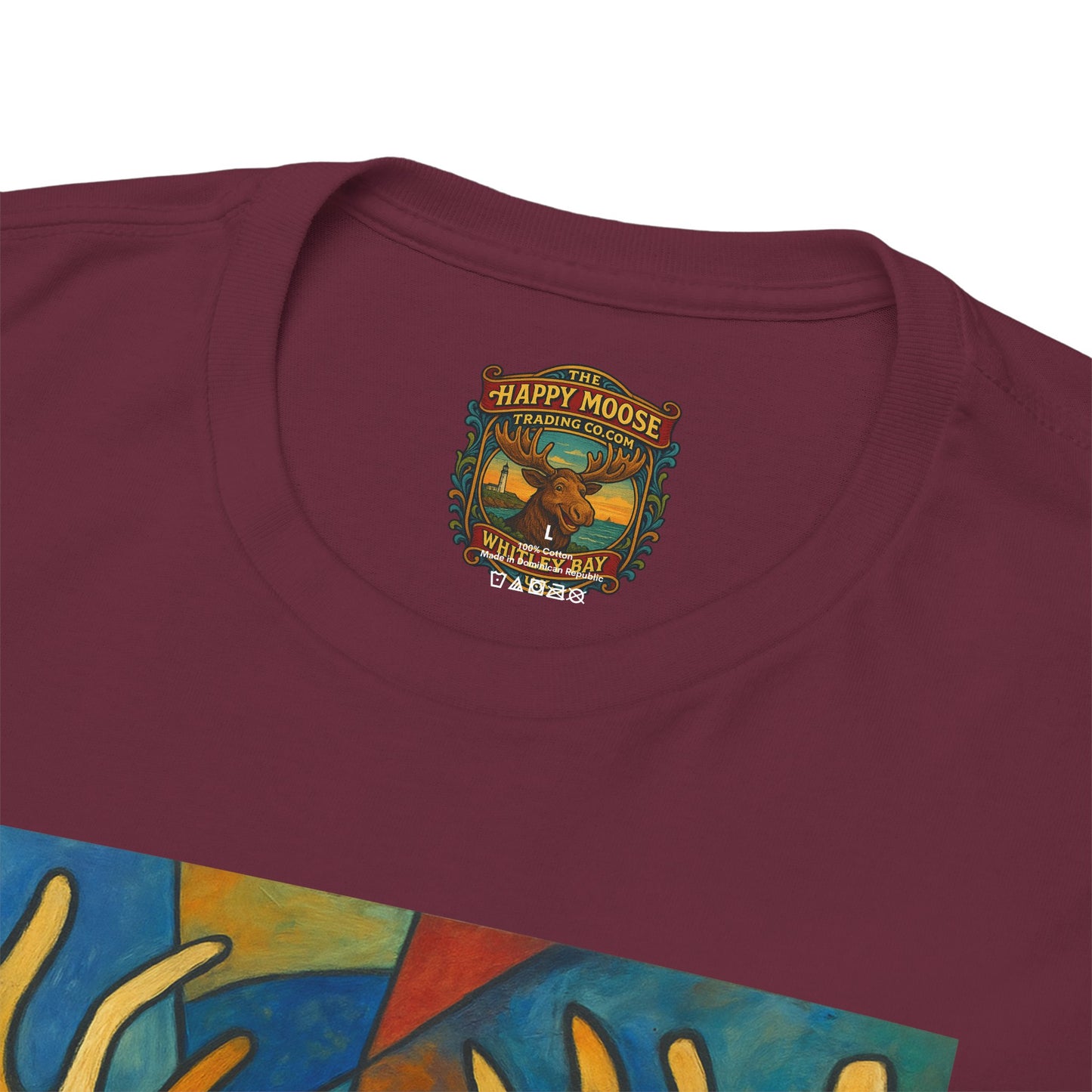 Picasso Moose T‑Shirt — Colorful Geometric Woodland Art Tee