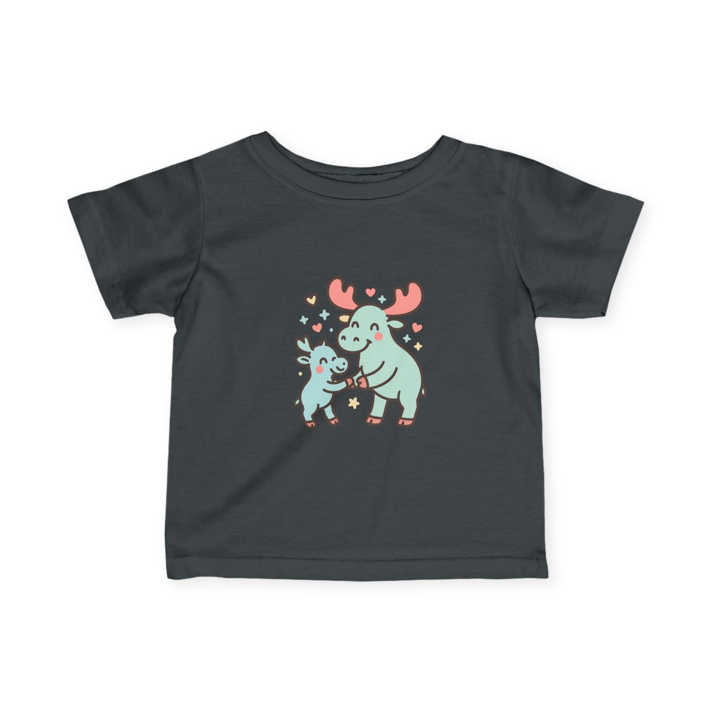 Cute Moose Mom & Baby Infant Tee — Adorable Woodland Family Baby Shirt