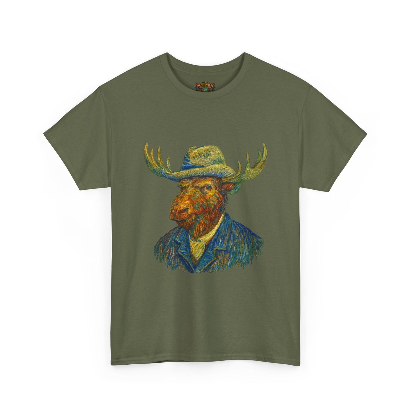 Moose Gogh Self-portrait with Straw Hat |  Art Tee