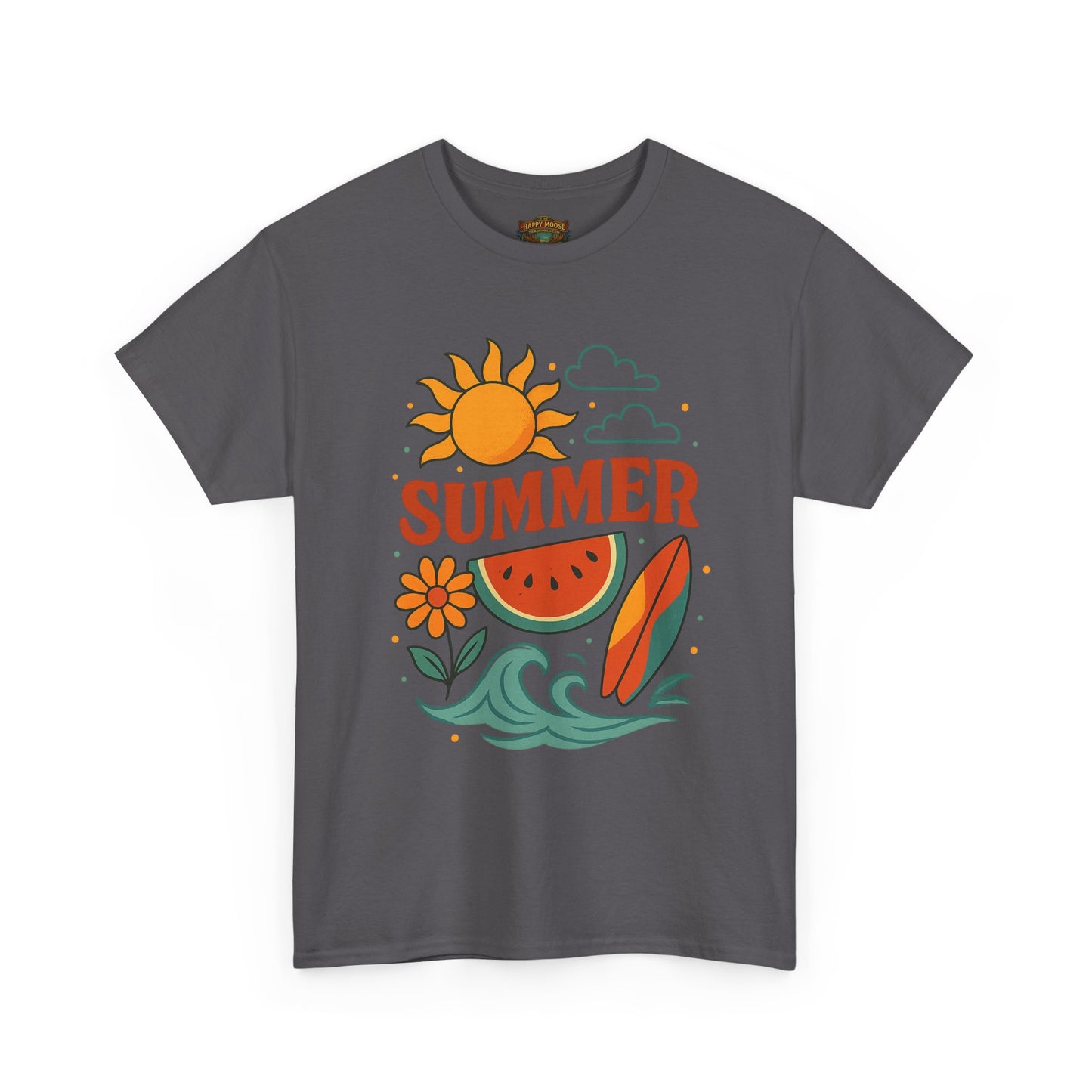 Summer Beach Tee | Surf Waves Palm Tree Graphic