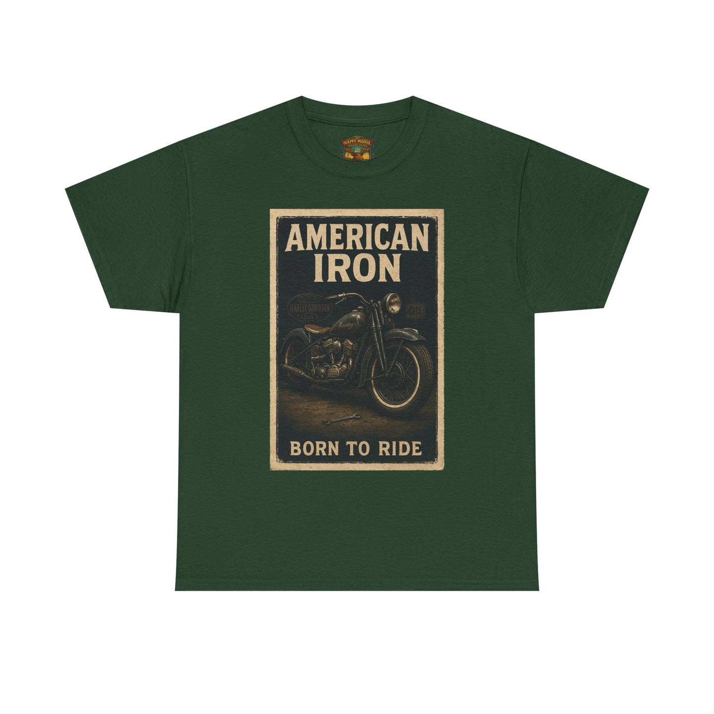 American Iron motorcycle poster Tee | Born to Ride vintage biker graphic T-Shirt