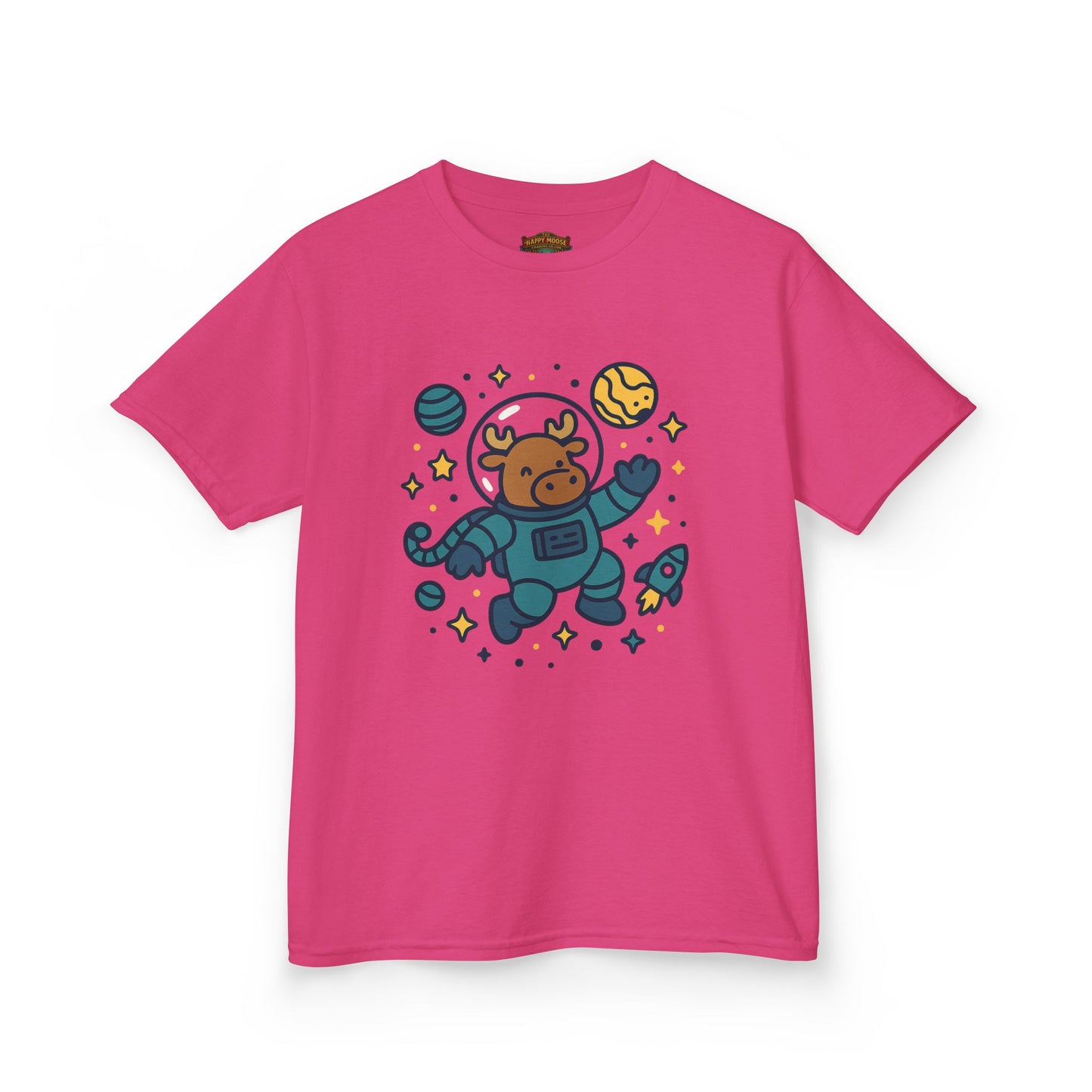 Kids Tee — Cute Astronaut Moose Space Shirt for Children