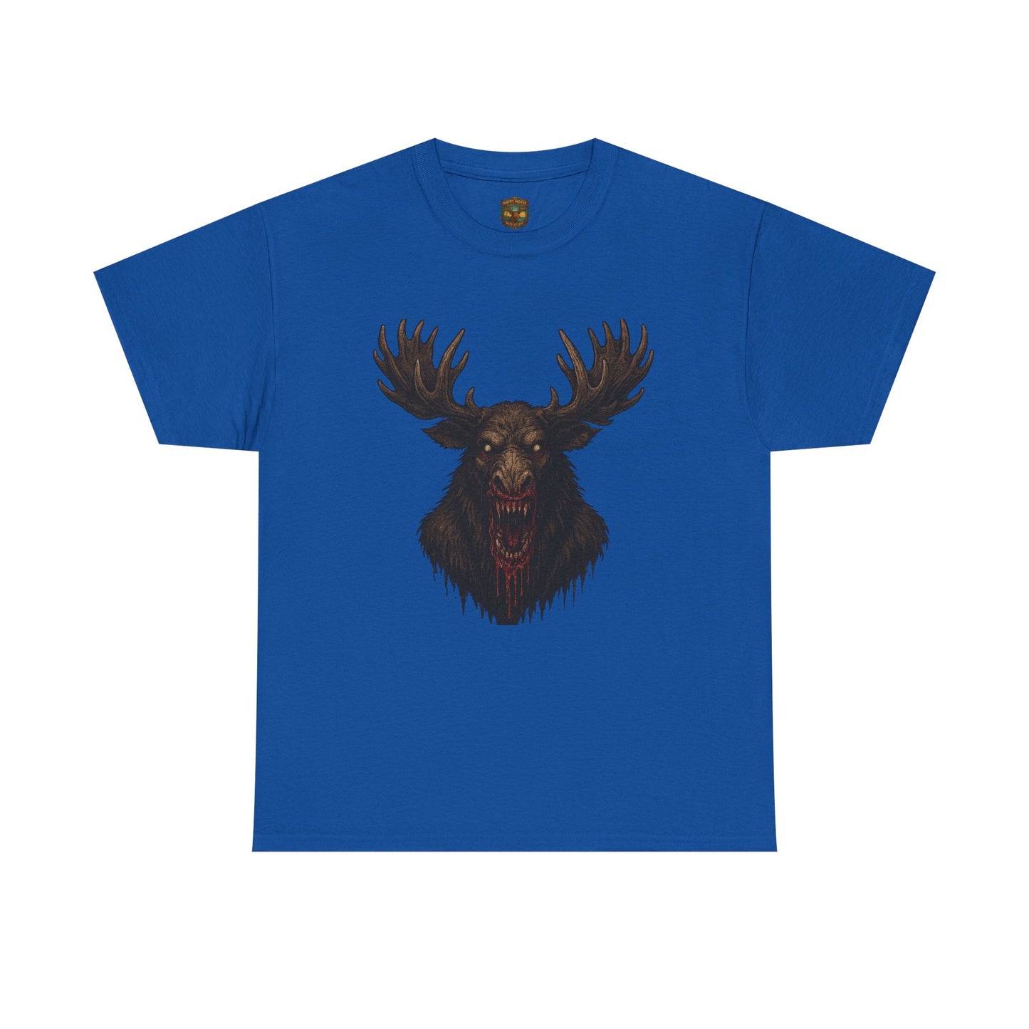 Moose Skull Graphic Tee — Dark Forest Horror Antler Shirt
