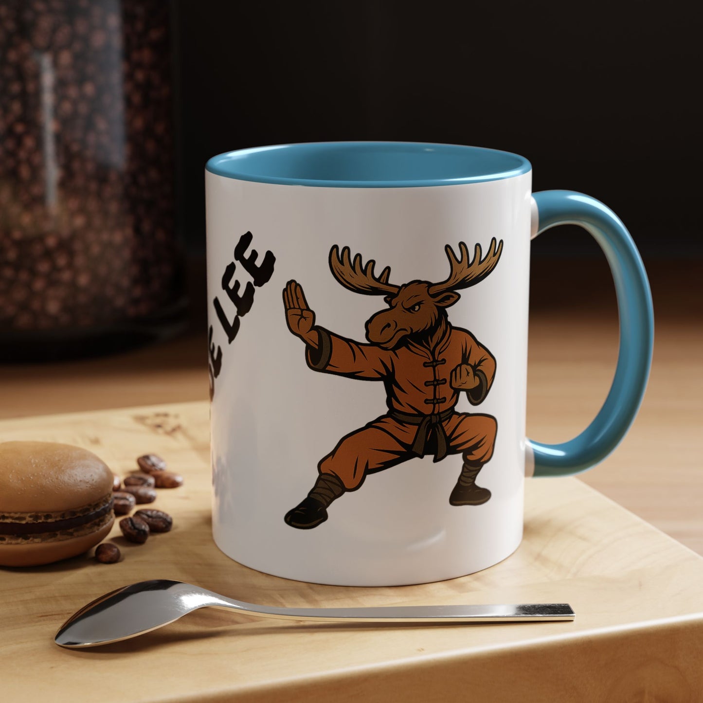 Moose Lee Martial Arts Accent Coffee Mug — Funny Moose Kung Fu 11/15oz
