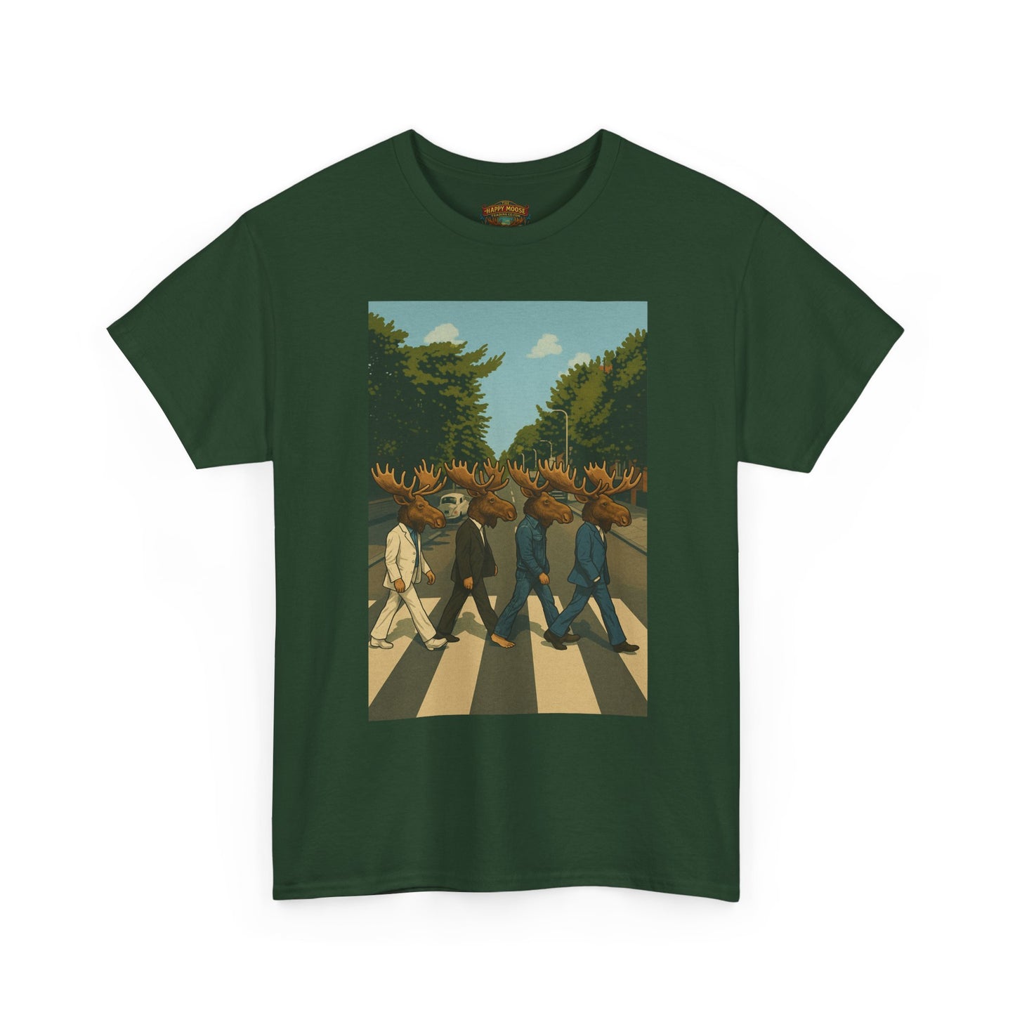 Moose Abbey Road Tee — Retro Parody Band Graphic T-Shirt