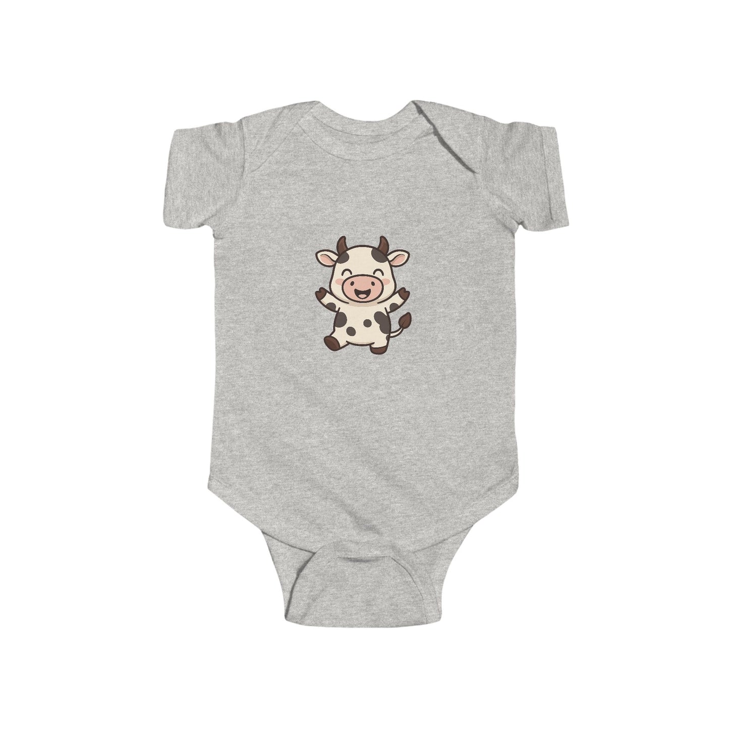Baby Vest Infant Bodysuit - Cute Cartoon Smiling Cow
