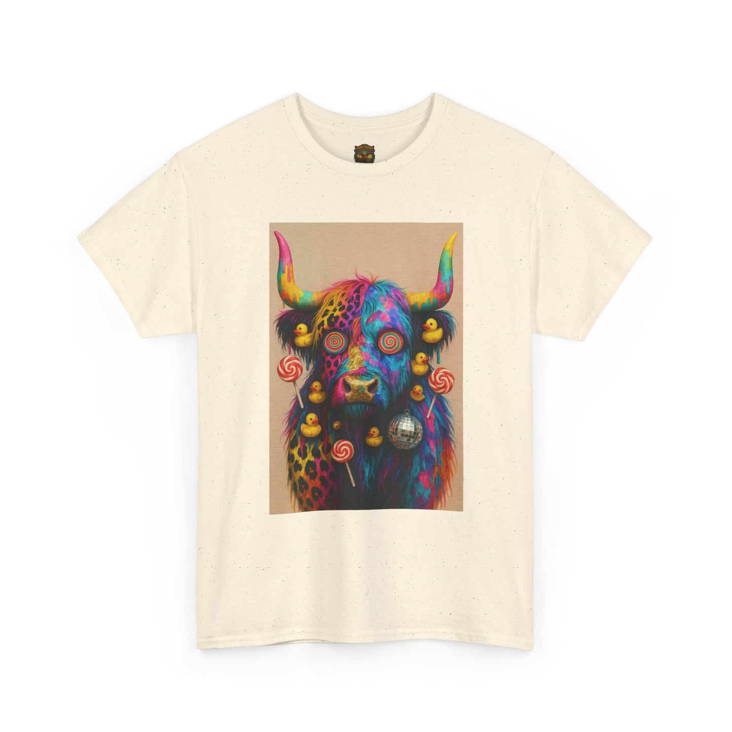 Psychedelic Highland Cow T-Shirt | Retro Rainbow Cow Art 6