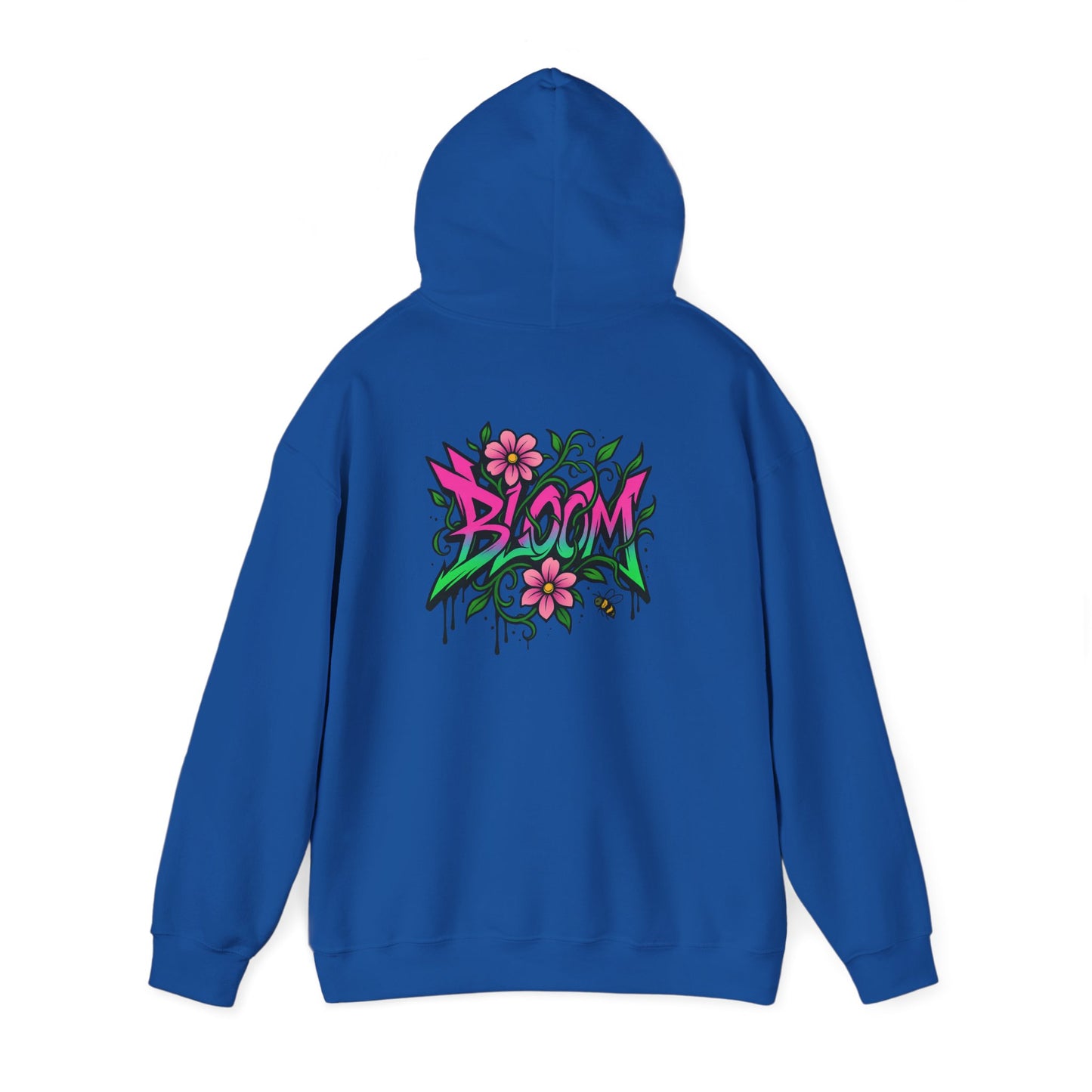 Bloom Floral Graffiti Hoodie — Women's Urban Streetwear Flower Graphic Hooded Sweatshirt