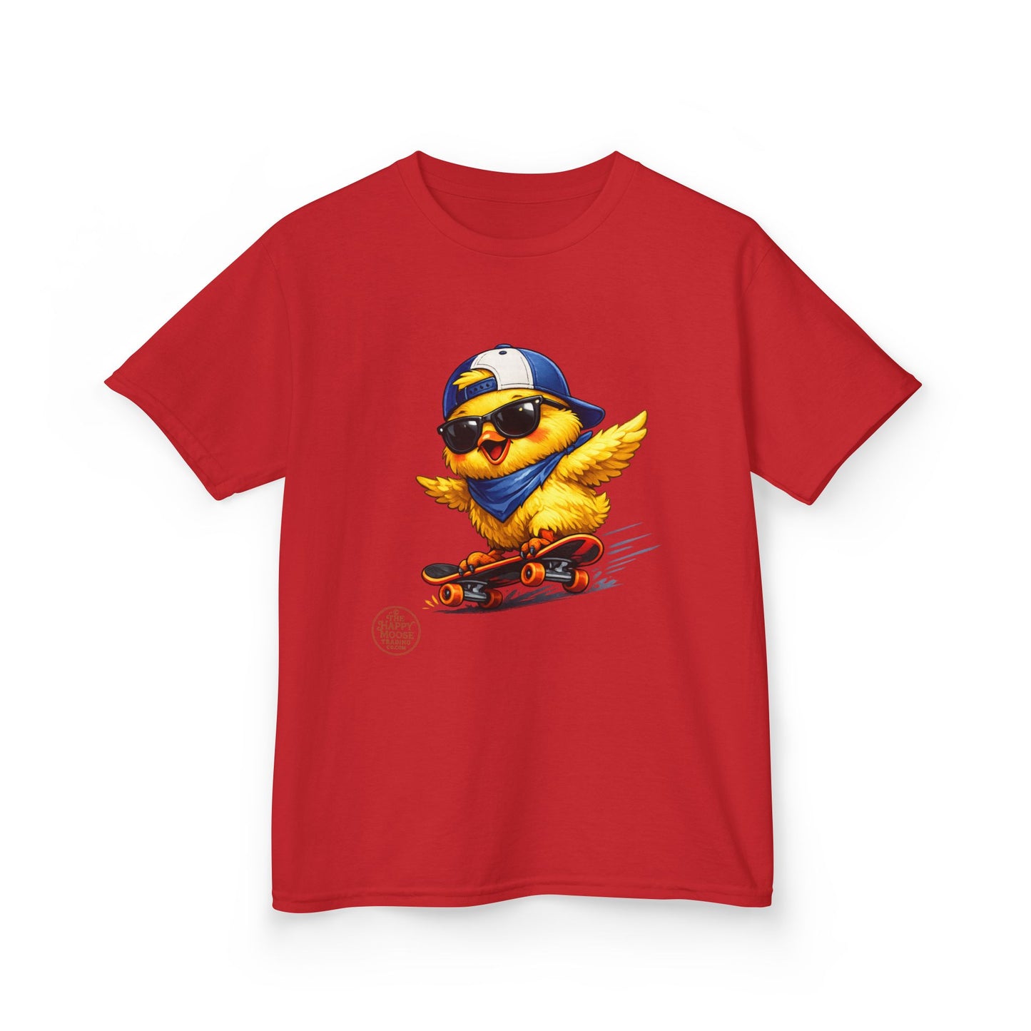 Skateboard Chick Kids T‑Shirt — Cool Sunglasses Duck Skateboard Graphic Tee
