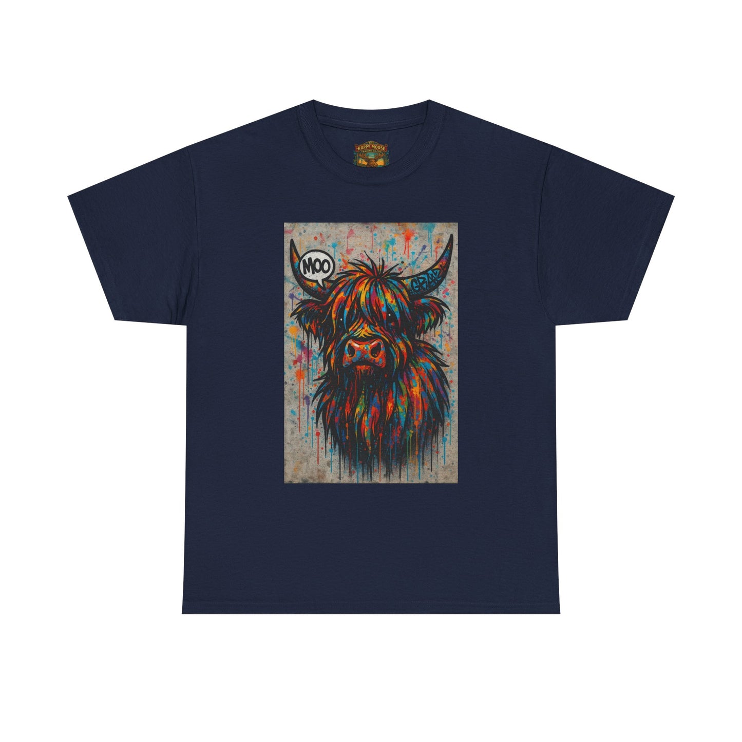 Psychedelic Highland Cow T-Shirt | Retro Rainbow Cow Art 7