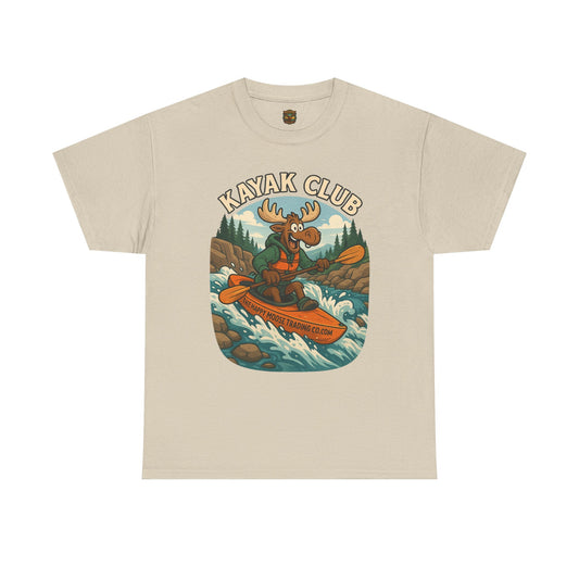 Kayak Club Moose T-Shirt — Retro Outdoor Adventure River Tee