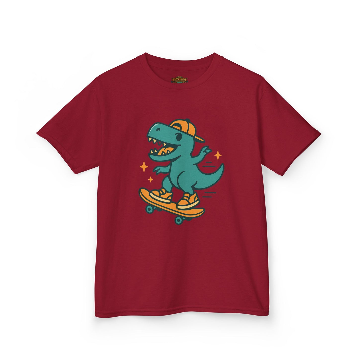 Kids Skateboarding Dino Tee — Cute Skateboard T‑Rex Graphic Shirt