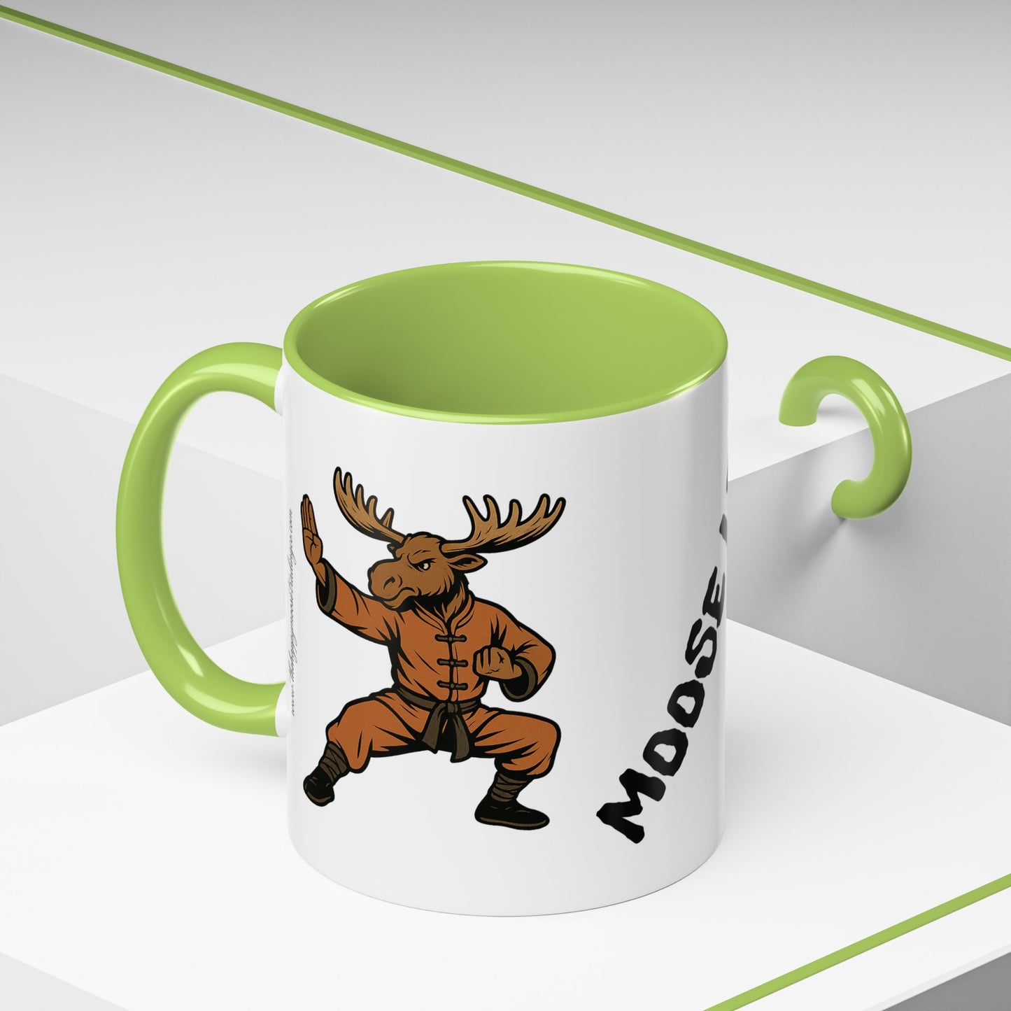 Moose Lee Martial Arts Accent Coffee Mug — Funny Moose Kung Fu 11/15oz