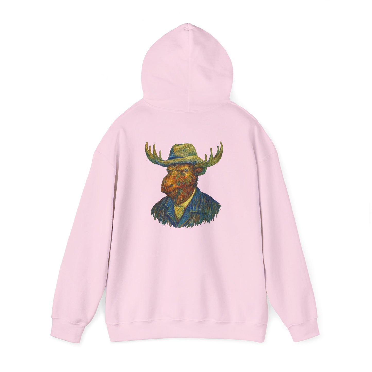 Van Gogh Moose Portrait Hoodie — Artistic Antlered Van Gogh Pullover