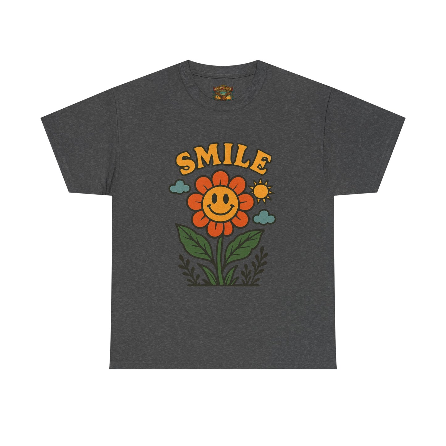 Smile With The Flowers T-Shirt | Floral Typography Tee