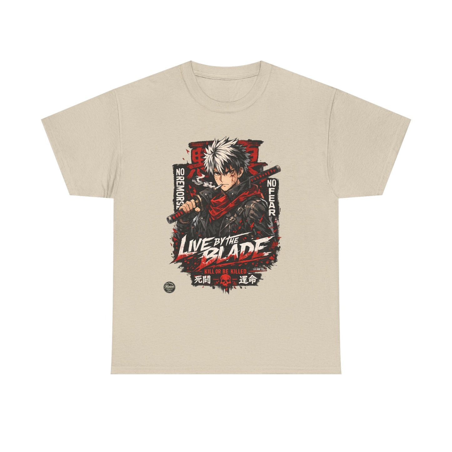 Live by the Blade Anime Tee — Samurai Sword Graphic T-Shirt #E003
