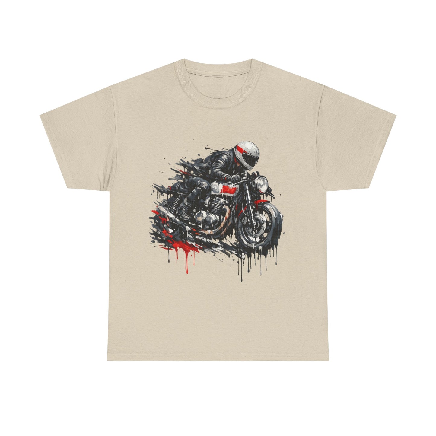 Motorcycle Racer T-Shirt Speed Rider Graphic Drip Street Art Biker Tee EBC09