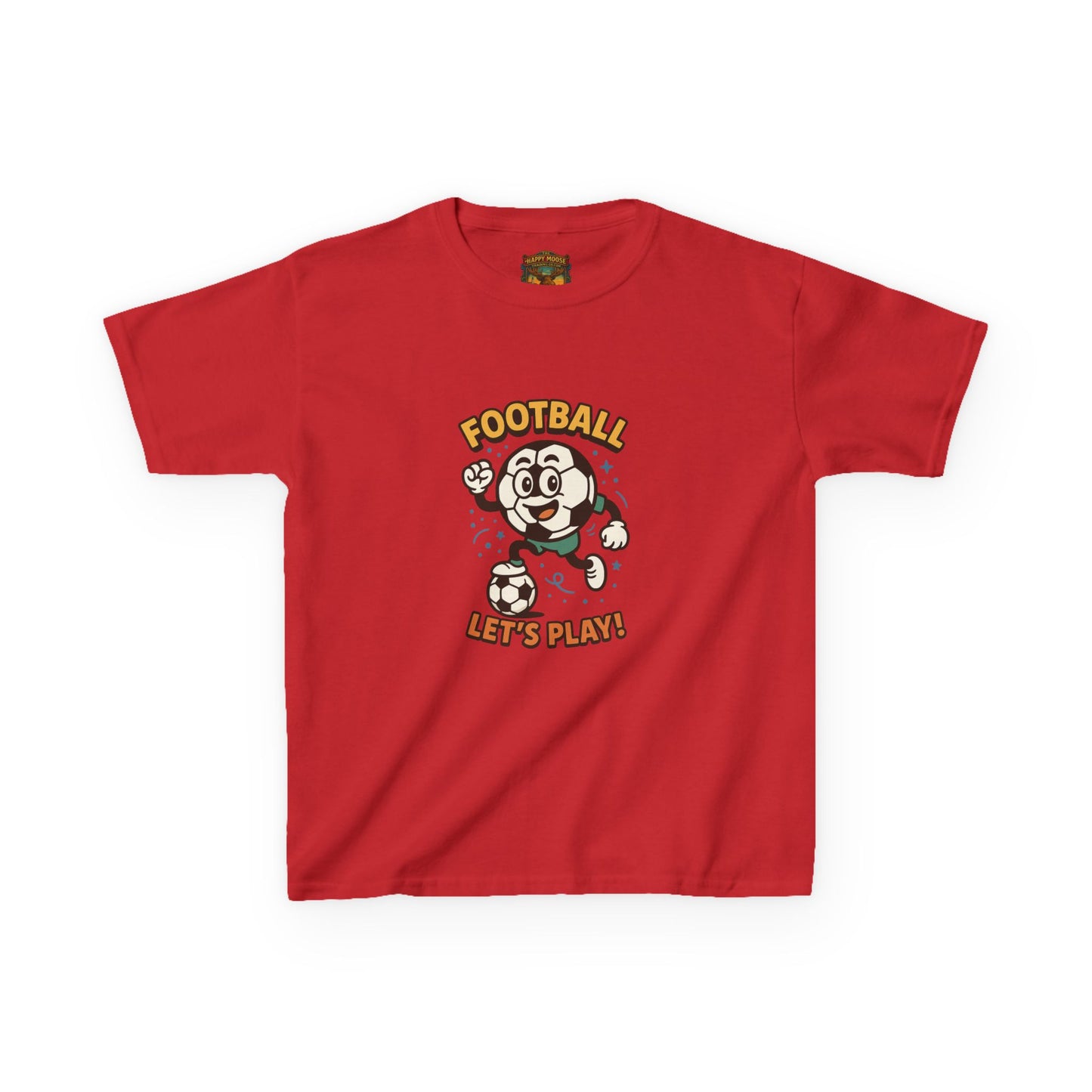 Kids Football Tee — "Football Let's Play" Retro Cartoon Soccer Shirt