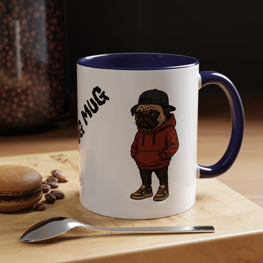 The Pug Mug Accent Coffee Mug — Cute Pug Cartoon Gift (11/15oz)