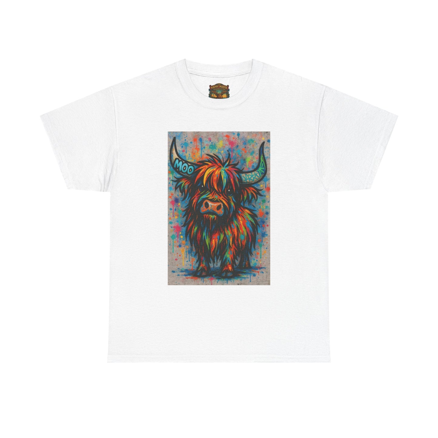 Psychedelic Highland Cow T-Shirt | Retro Rainbow Cow Art 8