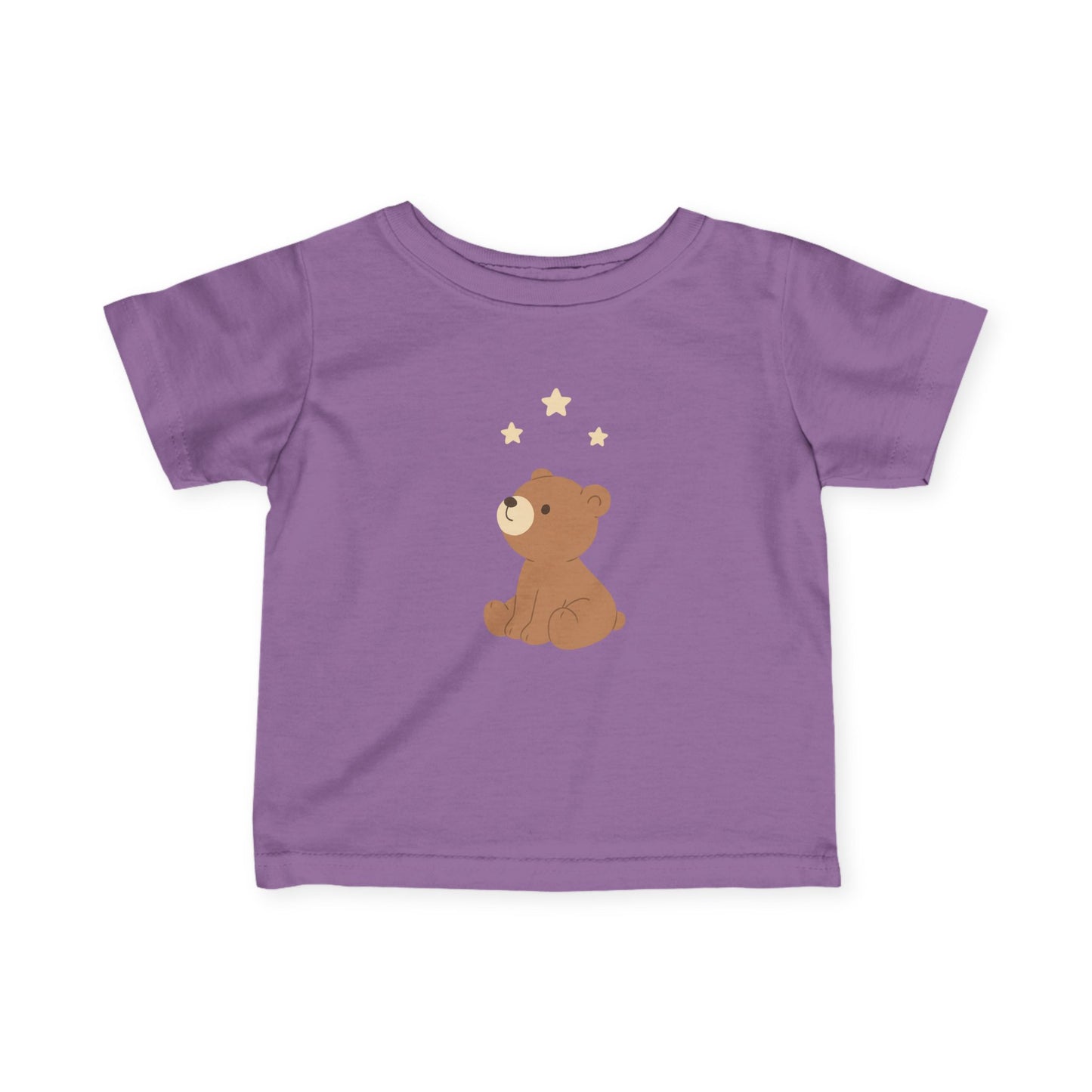 Infant Tee — Cute Sitting Teddy Bear with Stars Baby Shirt
